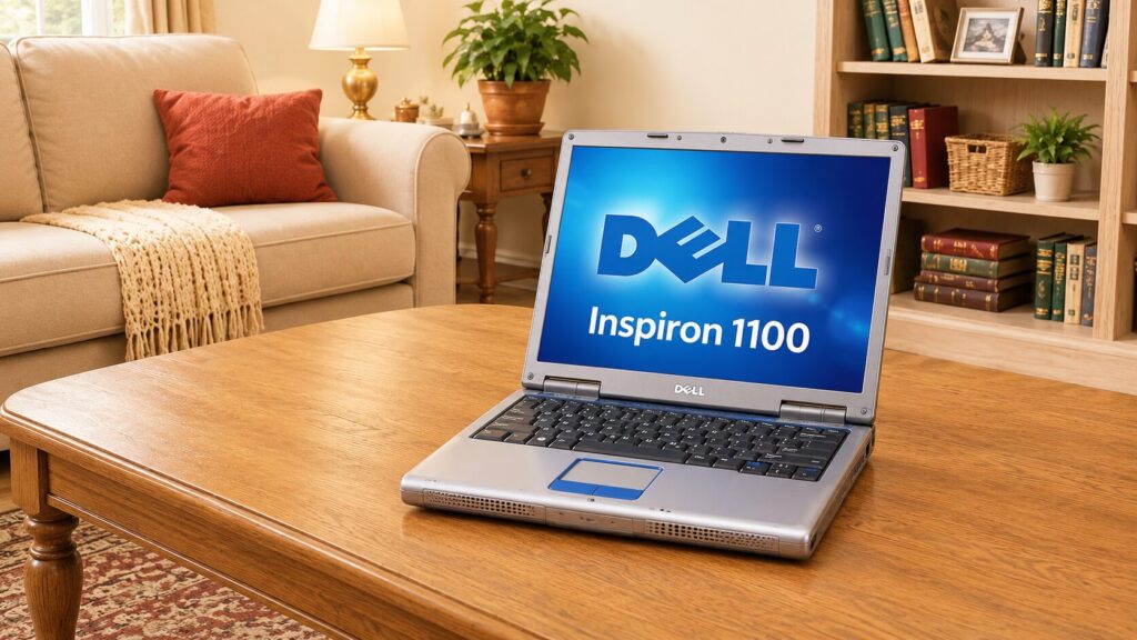 テーブルに置いたDELL Inspiron 1100