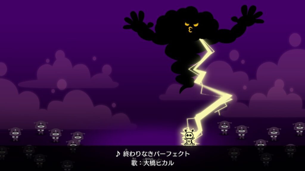 「終わりなきパーフェクト」の曲名が表示されたリミックス5のゲーム画面
